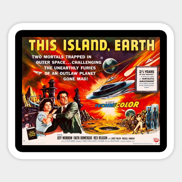 Classic Sci-Fi Movie Lobby Card - This Island Earth Sticker by Starbase79